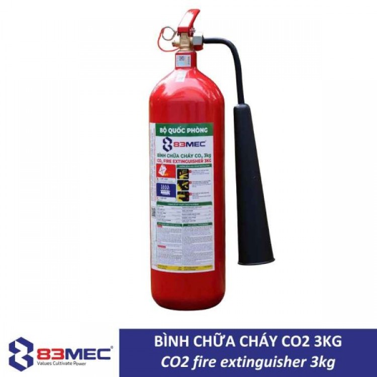Bình chữa cháy CO2 3kg 83MEC – Bộ Quốc Phòng